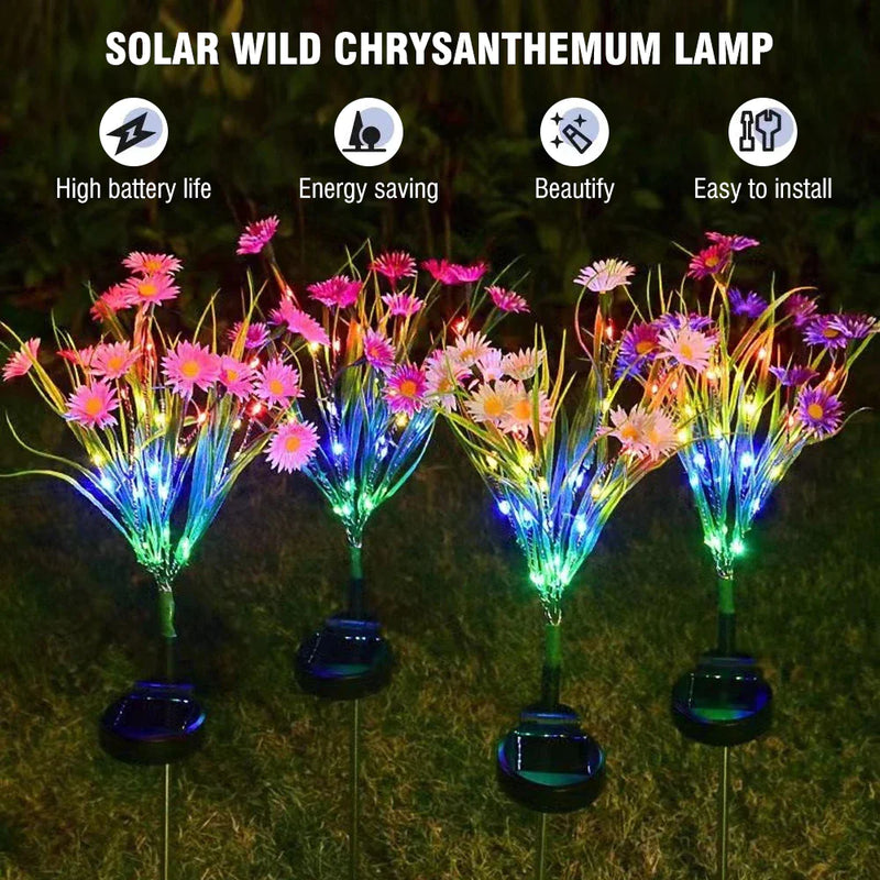 Solar Garden Lights LED Flower Stake Lamp Outdoor Yard Waterproof Patio Decor