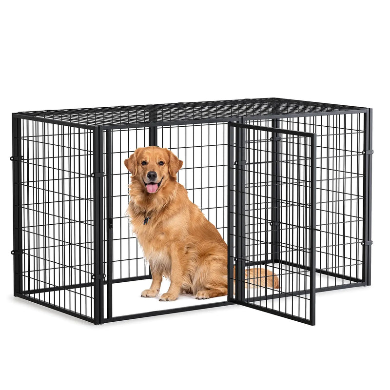 LURIVA Large Dog Crate Reinforced Upgraded Version 40/48/55/70 Inch Dog Crates for Large Dogs Big Dog Cage Dog Kennel Puppy Dog Playpen Pet Cage Pet Playpen Indoor XXL 55" L x 32" H