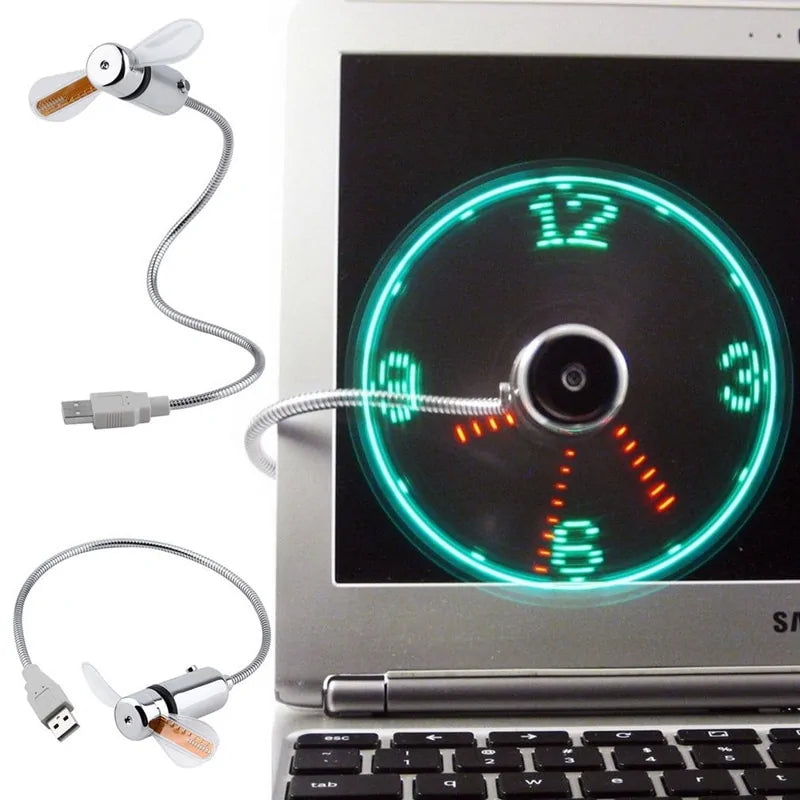 LED USB Clock Fan