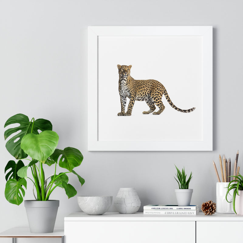 Leopard Framed Horizontal Poster, Wildlife Wall Art, Home Decor, Unique Gift, Animal Lover Decor, Nature Inspired