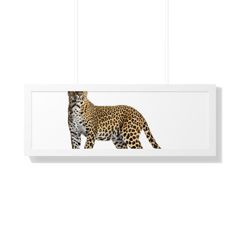 Leopard Framed Horizontal Poster, Wildlife Wall Art, Home Decor, Unique Gift, Animal Lover Decor, Nature Inspired