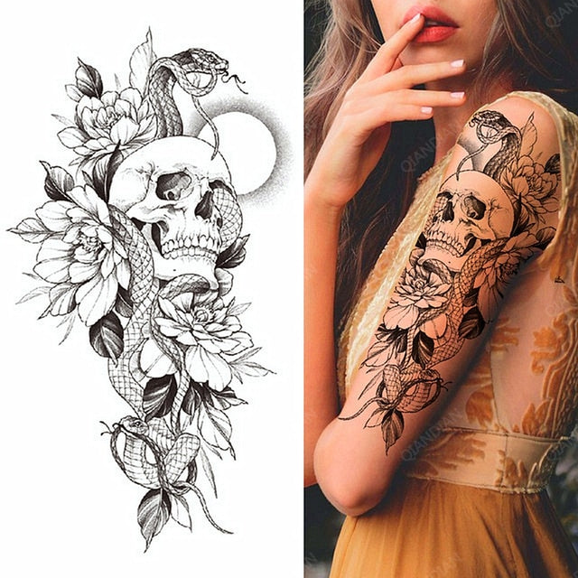 Old School Flowers Tattoos for Women