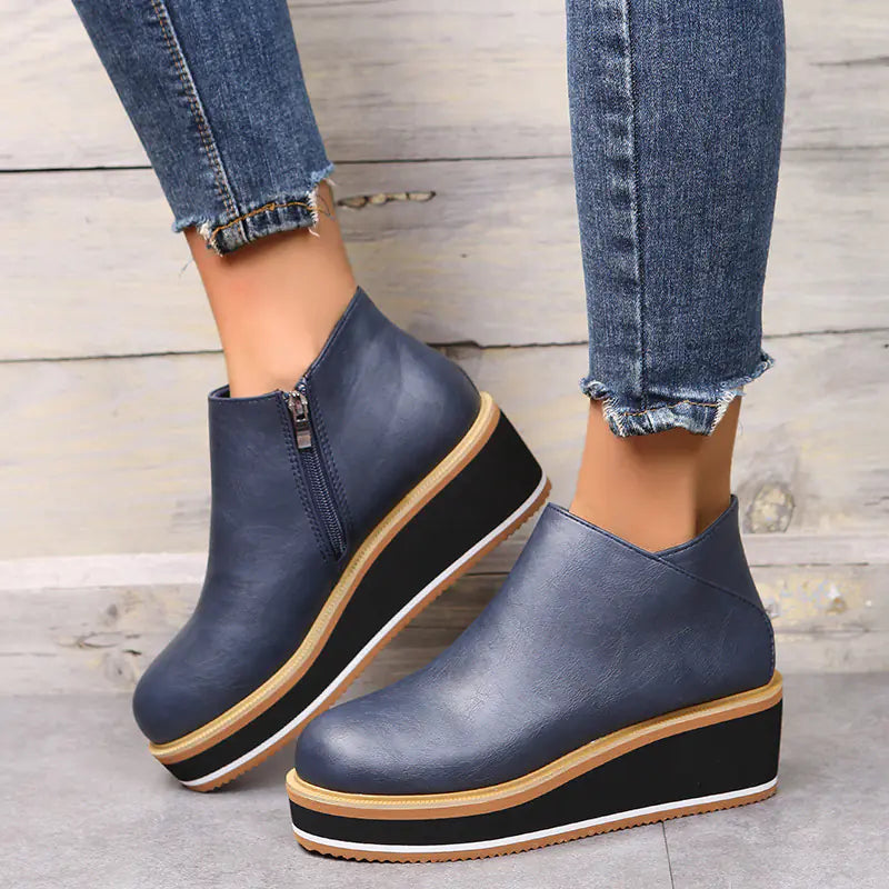 Chunky Block Heel Ankle Boots for Women