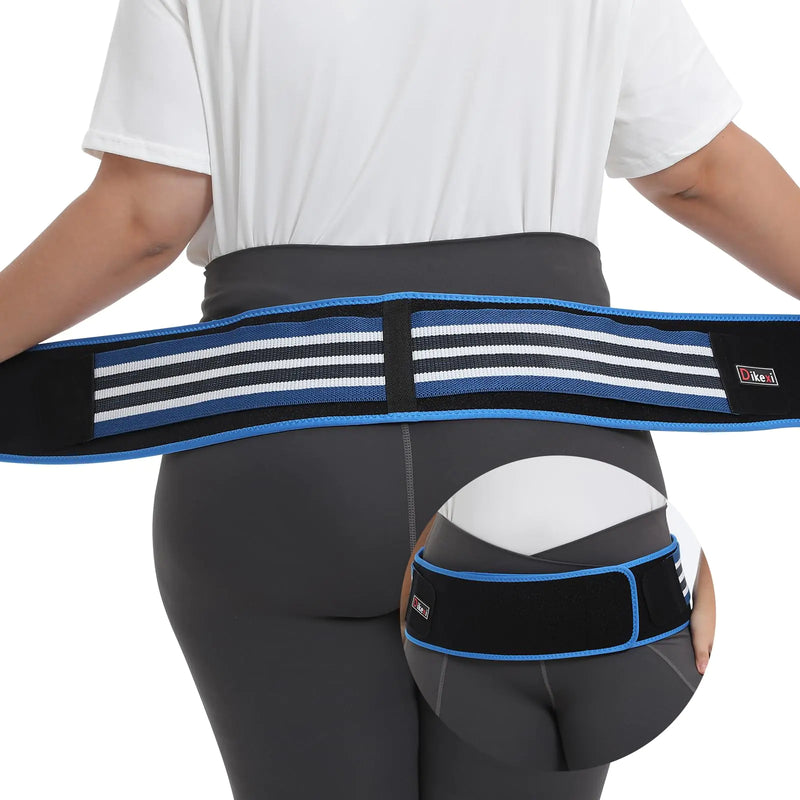 DIKEXI Sacroiliac SI Joint Hip Belt for Women Men-Alleviate Sciatica|Pelvic|Back|Lower Back Support Pelvic Support Belt Adjustable Lumbar Pain Relief Trochanter Belt Blue S(Hip Size 25-40")