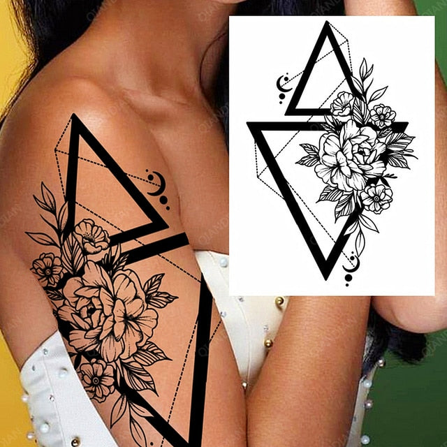 Old School Flowers Tattoos for Women