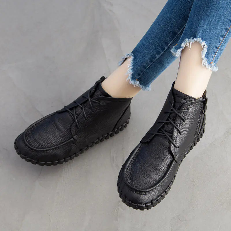 New Retro Handmade Ankle Boots with Soft Sole for Women