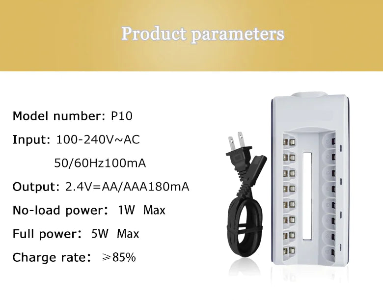 8 Slot Battery Charger For Ni-MH Ni-CD AA AAA Rechargeable Batteries Fast Charge