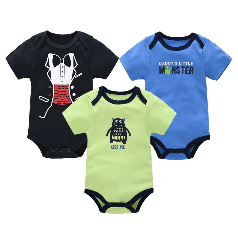 Summer Newborn Baby Clothes 3-Piece Set with Romper