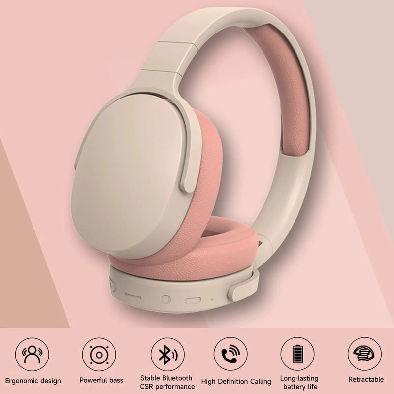 Foldable Wireless Bluetooth 5.1 Noise-Canceling Headphones