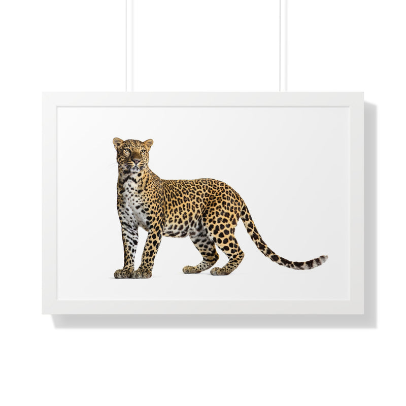 Leopard Framed Horizontal Poster, Wildlife Wall Art, Home Decor, Unique Gift, Animal Lover Decor, Nature Inspired