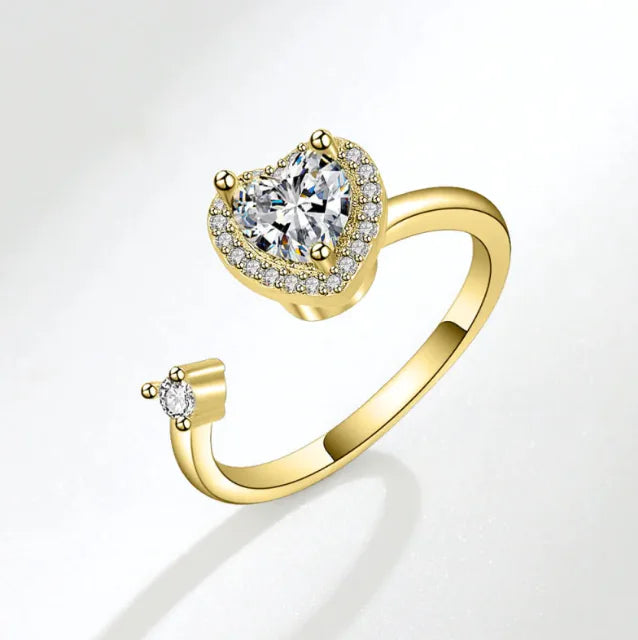 Rotating Rose Flower Opening Ring