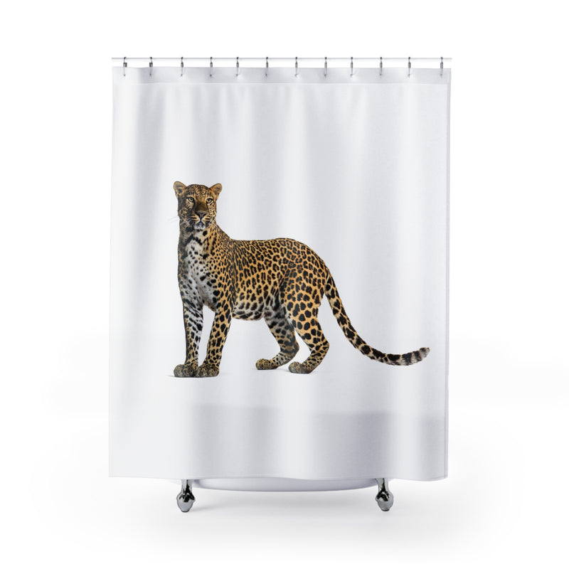 Wildlife Leopard Shower Curtain | Jungle Home Decor, Animal Print Bathroom, Unique Gift for Nature Lovers, Safari Themed Accessories