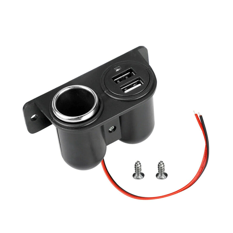 Car Cigarette Lighter Socket Splitter Dual USB Charger Power Adapter Outlet 12V