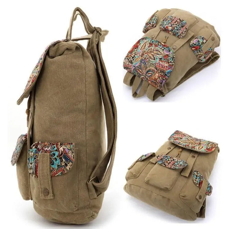 Floral Khaki Rucksacks