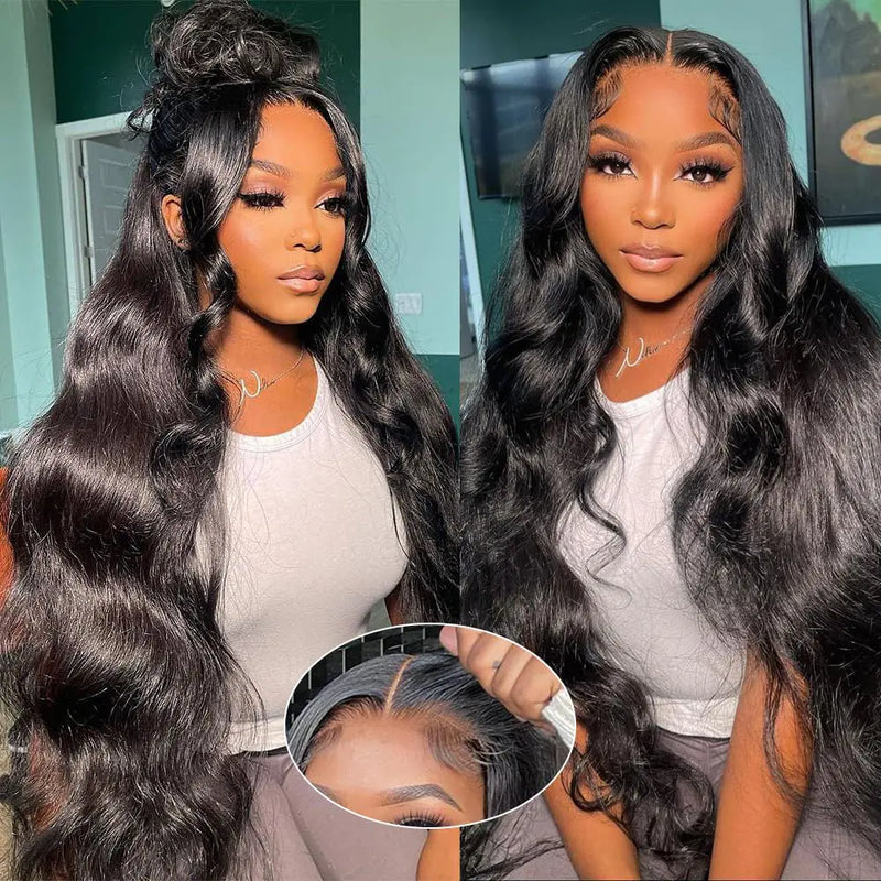 eddfine 250% Density Glueless Wigs Human Hair Pre Plucked Pre Cut 5x5 HD Lace Closure Wigs Human Hair Body Wave Lace Front Wigs Human Hair for Women Glueless Wigs Human Hair for Beginners 26 Inch