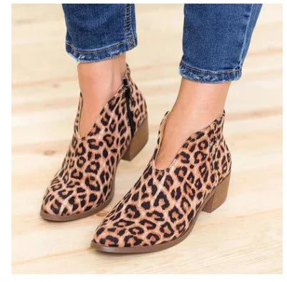 Leopard Print Ankle Boots