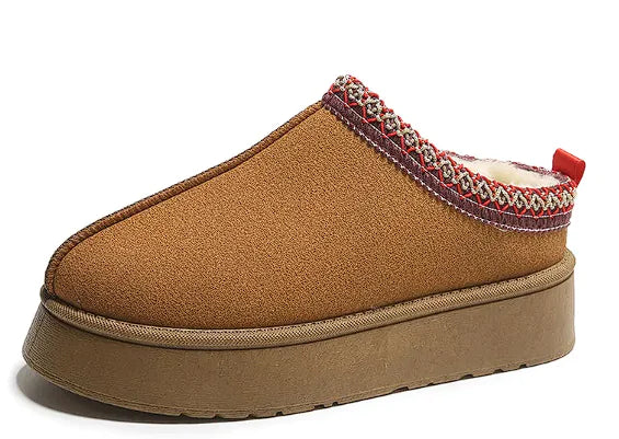 Baotou Plush Half Slippers Home Snow Boots Women&