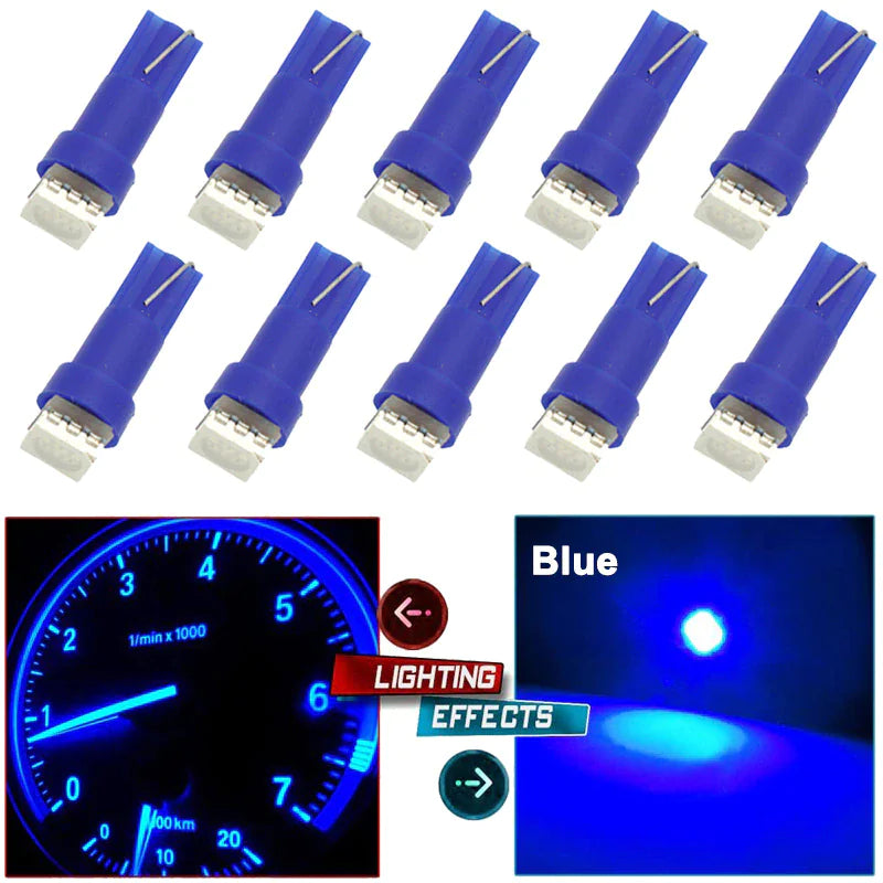 70PCS T5 T10 5050-SMD LED Speedometer Instrument Gauge Cluster Dash Light Bulbs