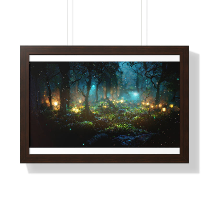 Enchanted Forest Framed Poster, Nature Wall Art, Bedroom Decor, Gift for Nature Lovers, Magical Home Decor