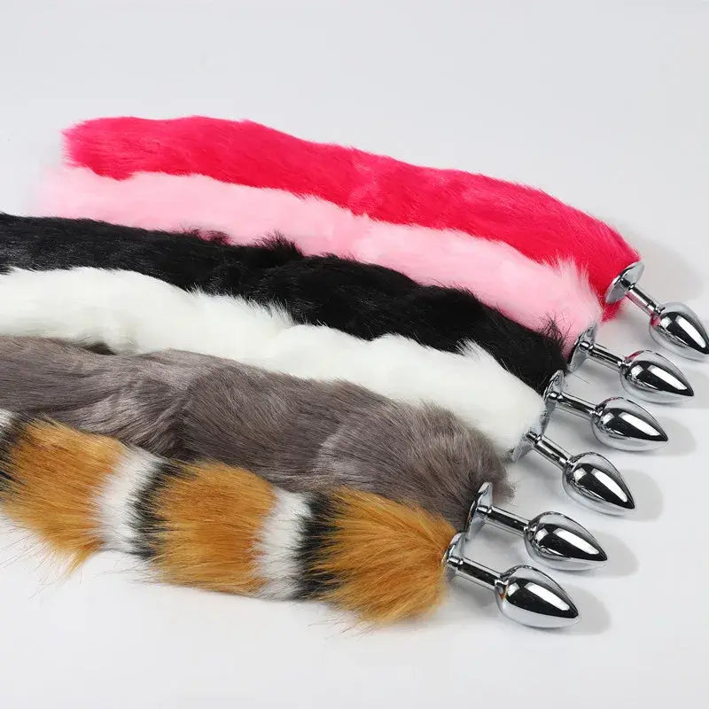 Metal Fox Tail Anal Plug Set