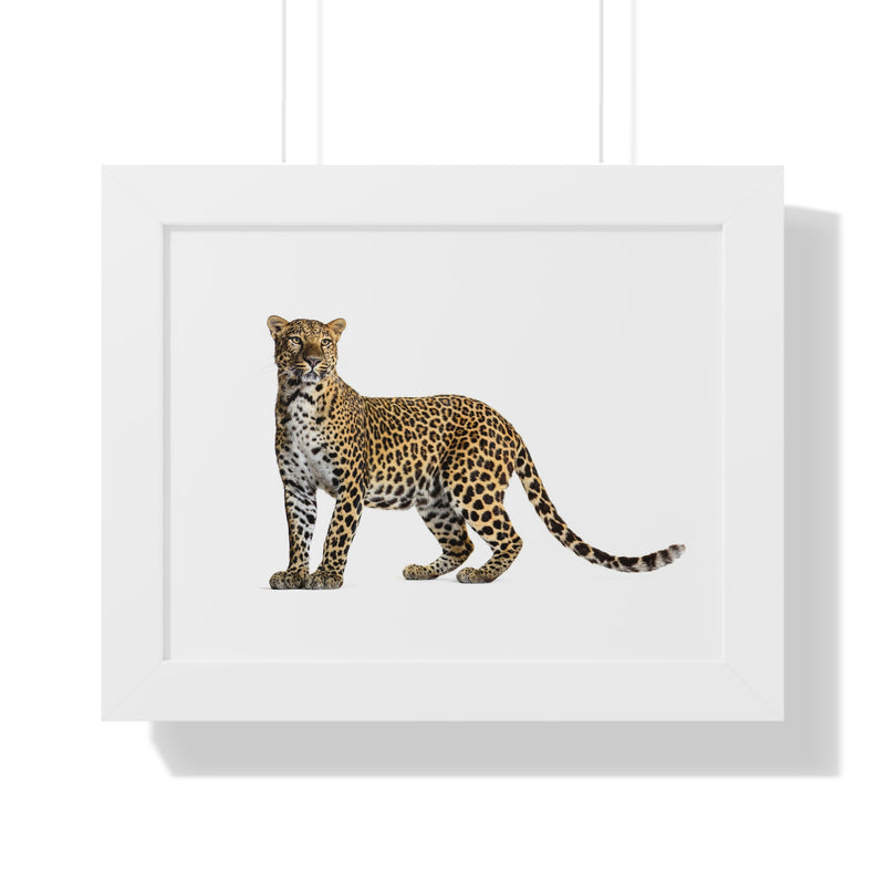 Leopard Framed Horizontal Poster, Wildlife Wall Art, Home Decor, Unique Gift, Animal Lover Decor, Nature Inspired