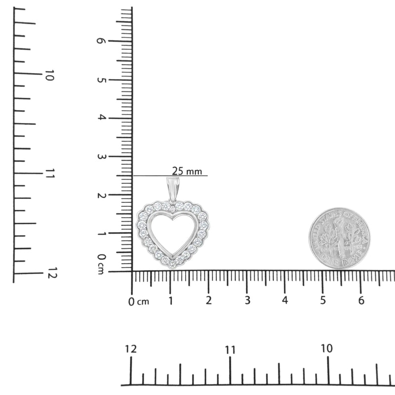 .925 Sterling SIlver 1 cttw Lab Grown Diamond Heart Pendant Necklace (F-G Color, VS2-SI1 Clarity)