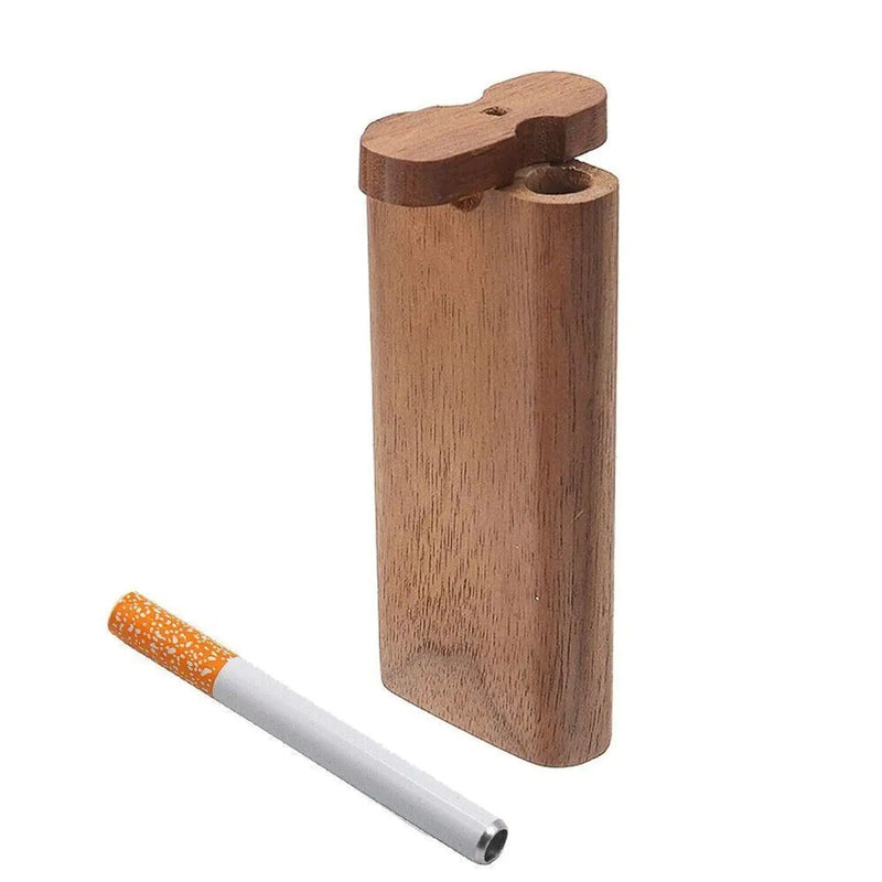 Wooden Dugout Pipe Self Cleaning Metal Bat Poker Smoking Pipe One Hitter Kit US