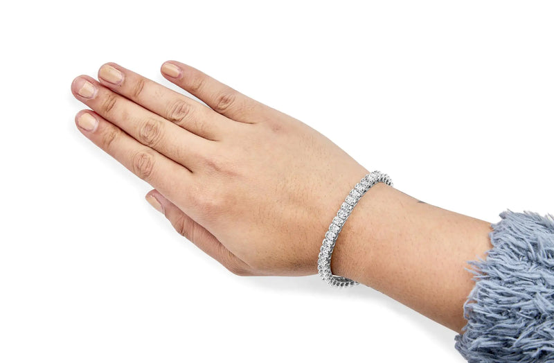 14K White Gold 3.00 Cttw Princess-Cut Diamond Link 7.5" Bracelet (H-I Color, SI1-SI2 Clarity)