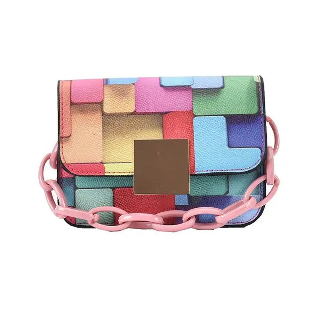 2021 Printed Panelled Shoulder Bag