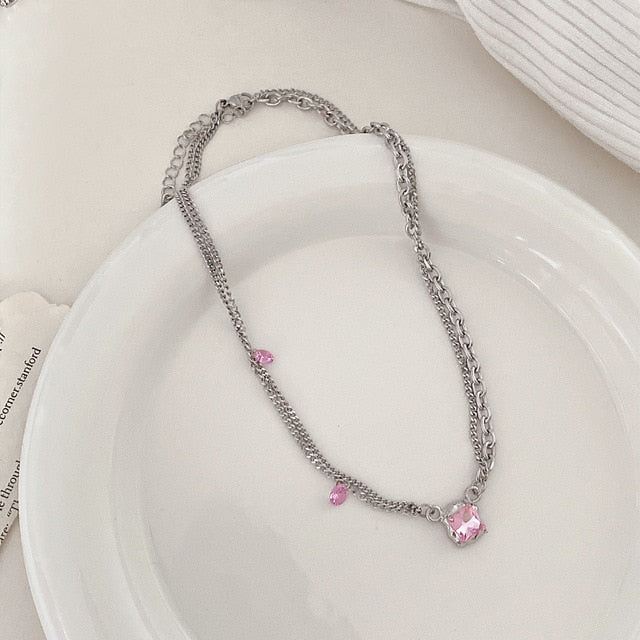 Bow Cupid Crystal Choker Necklace