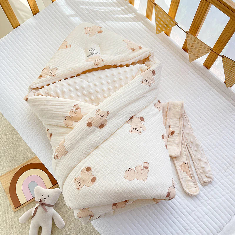 Newborn Crepe Beanie Fleece Quilted Bag