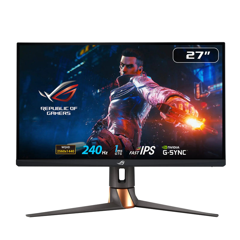 ASUS ROG Swift 27” 1440P Gaming Monitor (PG279QM) - WQHD (2560 x 1440) Fast IPS 240Hz 1ms G-SYNC NVIDIA Reflex Latency Analyzer DisplayHDR400 Eye Care HDMI DisplayPort USB Height Adjustable