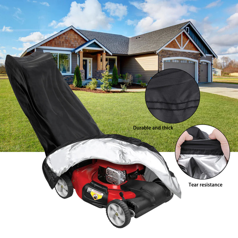 Waterproof Lawn Mower Cover Heavy Duty UV Protector for Push Mower Universal Fit