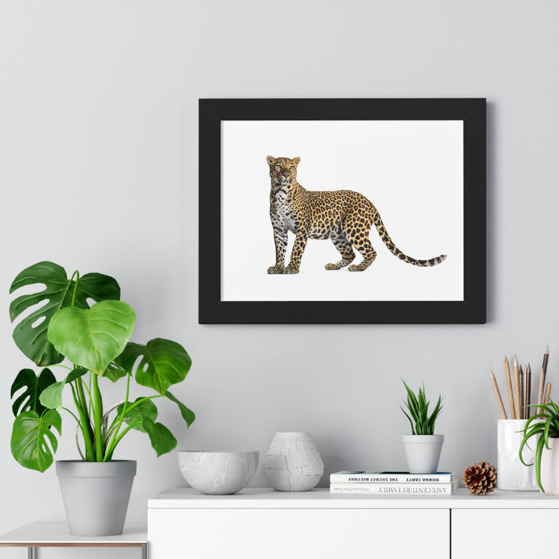 Leopard Framed Horizontal Poster, Wildlife Wall Art, Home Decor, Unique Gift, Animal Lover Decor, Nature Inspired