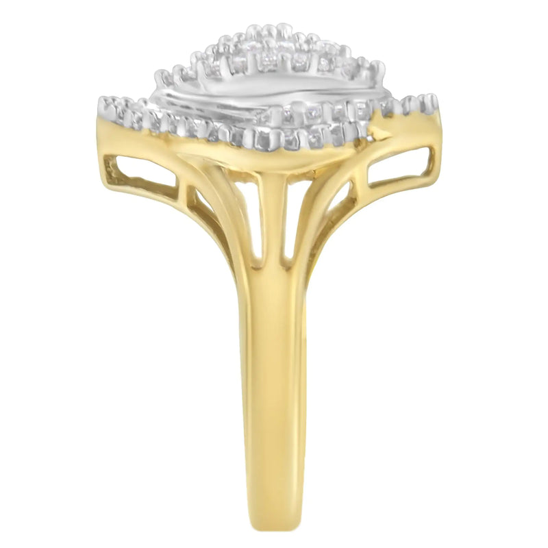 10K Yellow Gold Diamond Cocktail Ring (1/2 Cttw, J-K Color, I2-I3 Clarity)