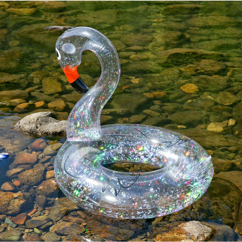 Transparent Unicorn Swim Ring with Wings