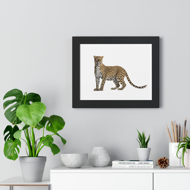 Leopard Framed Horizontal Poster, Wildlife Wall Art, Home Decor, Unique Gift, Animal Lover Decor, Nature Inspired