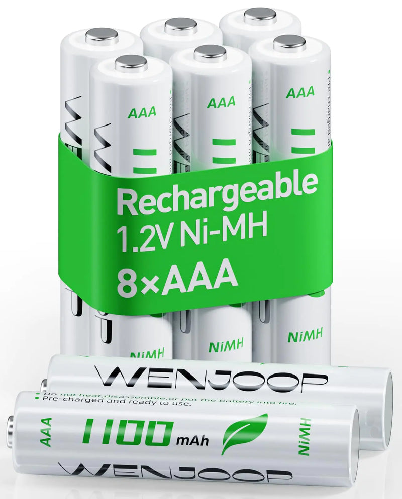 WENJOOP AAA Rechargeable BatteriesPre-Charged and High Capacity 1.2V NiMH 1100mAh High-Performance Triple A Battery
