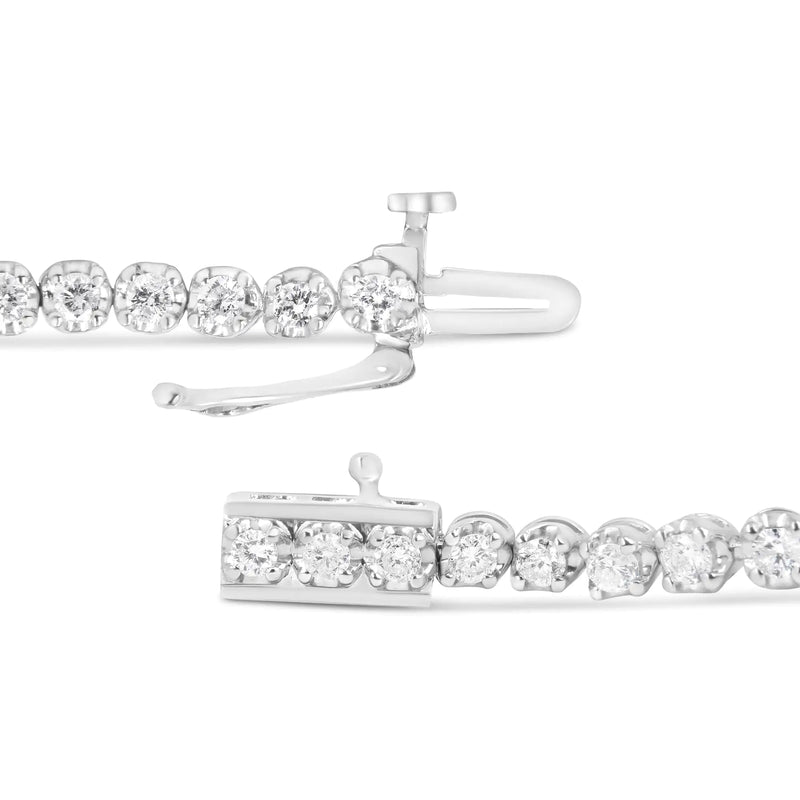 .925 Sterling Silver 2.00 Cttw Round-Cut Diamond Tennis Link Bracelet (I-J Color, I1-I2 Clarity) - 7.25"