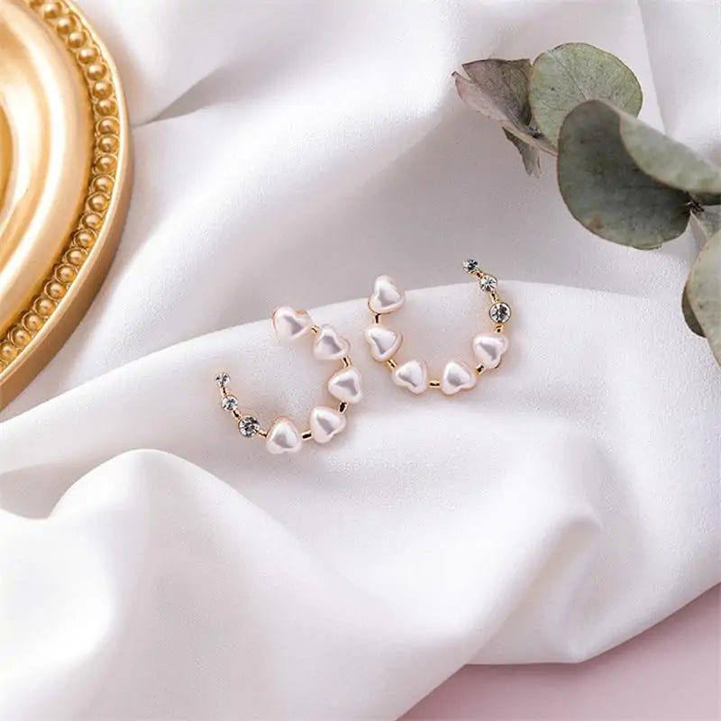 Fashion Heart Pearl Earrings