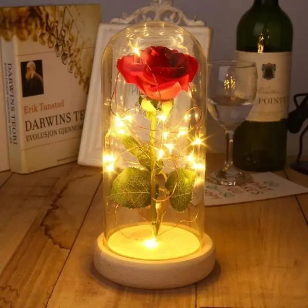 Beauty and Beast Enchanted Rose Lamp