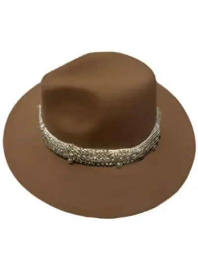 Wool Fedora Hat With Punk Ribbon