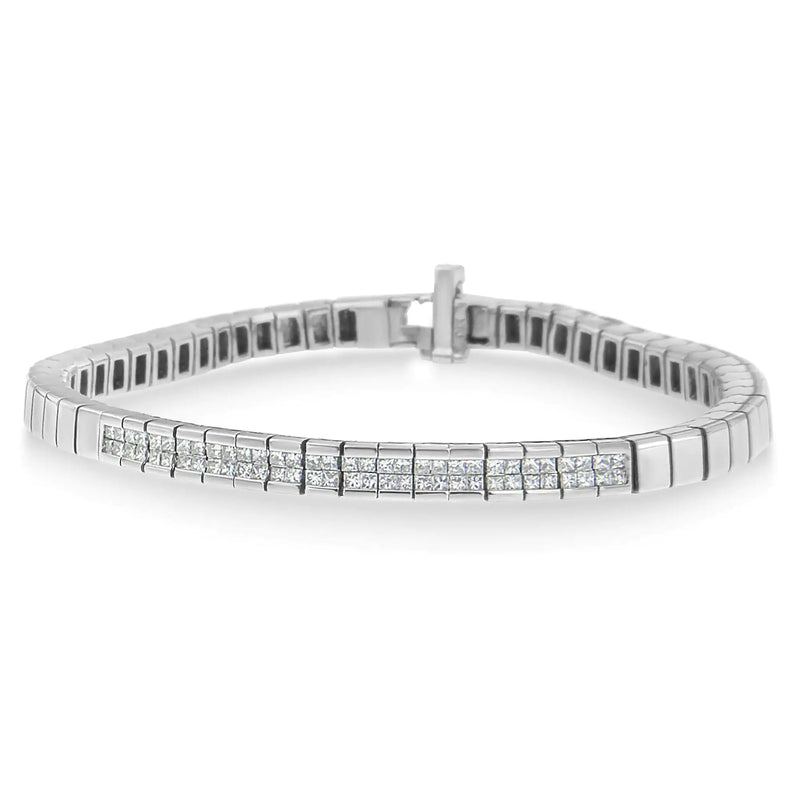 14K White Gold Princess Cut Diamond Bracelet (1.00 cttw, H-I Color, SI1-SI2 Clarity)