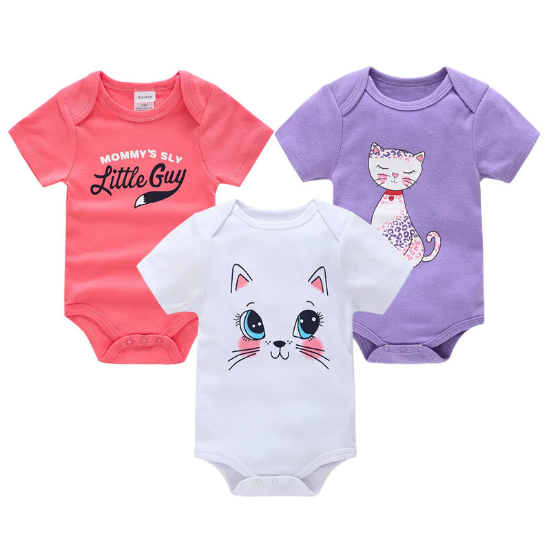 Summer Newborn Baby Clothes 3-Piece Set with Romper
