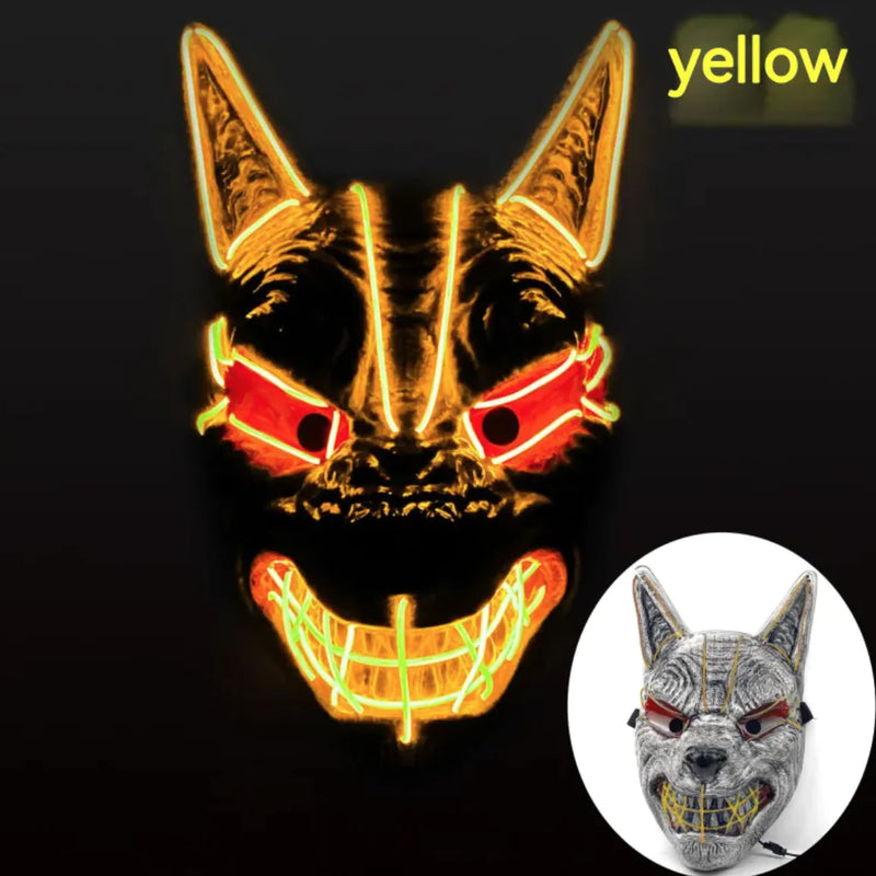 LED Full Face Luminous Halloween Mask