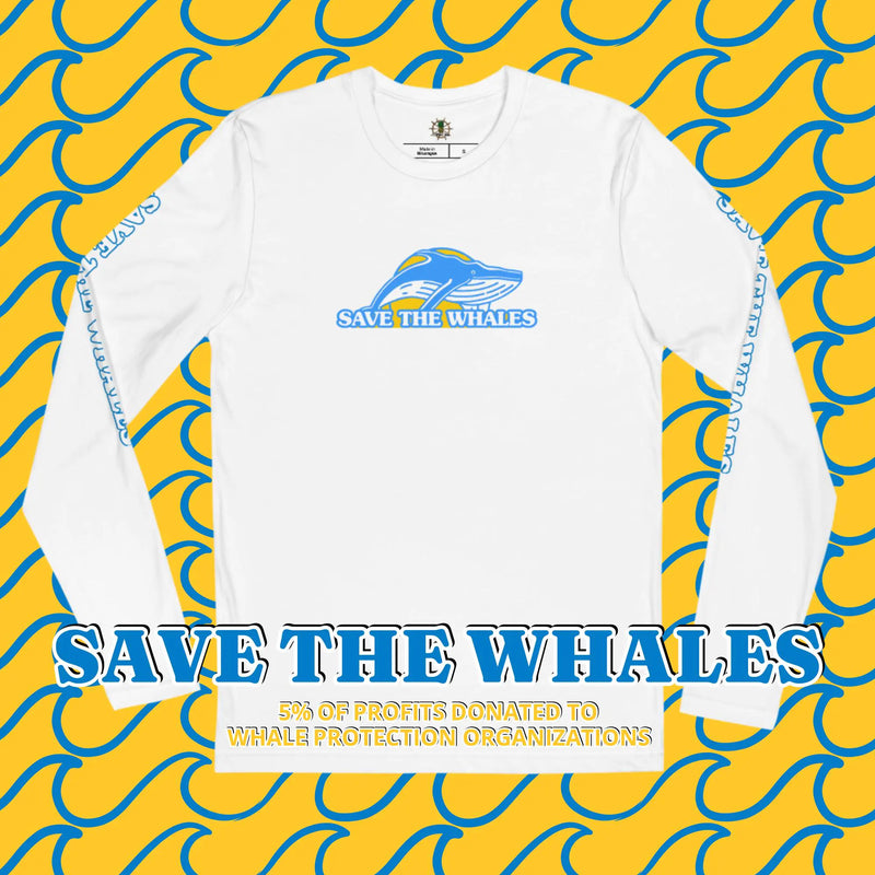 Save the Whales Long Sleeve Fitted Crew