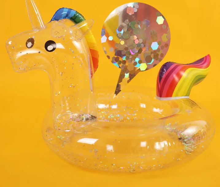 Transparent Unicorn Swim Ring with Wings