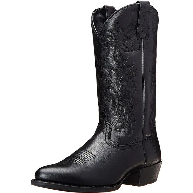 Embroidered Medium Sleeve Western Cowboy Boots