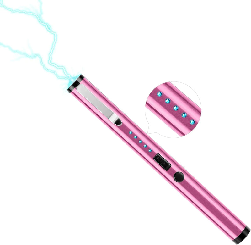 Mini Stun Gun Pen Protection for Women Pen Stun Gun for Self Defense Personal Safety Electric ShockUSB Rechargeable stun Guns (Pink)