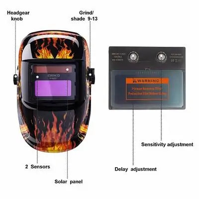 Auto-Darkening Electric Welding Mask